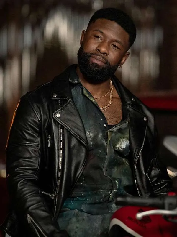 Trevante Rhodes Mea Culpa 2024 Black Leather Jacket