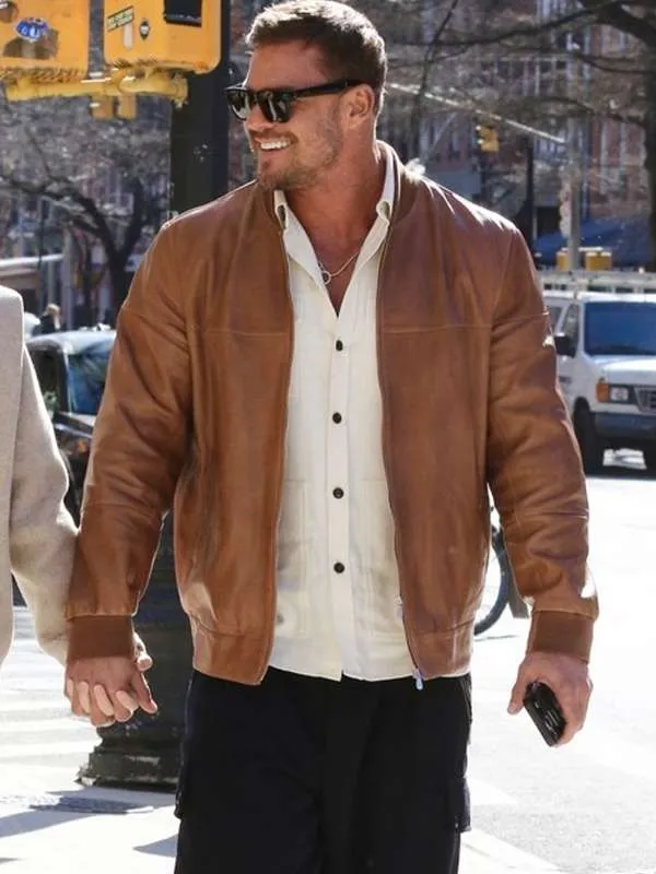 Alan Ritchson Ordinary Angels 2024 Brown Leather Jacket