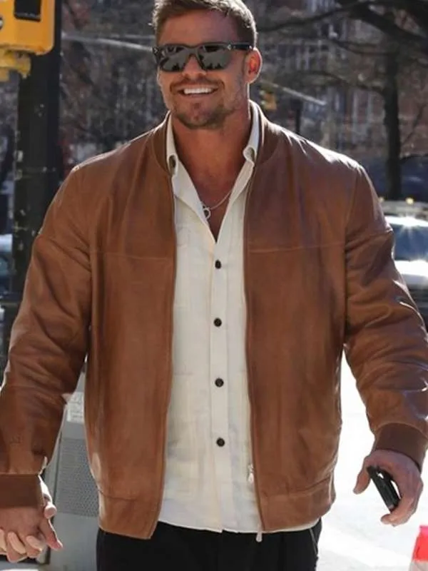 Alan Ritchson Ordinary Angels 2024 Brown Leather Jacket