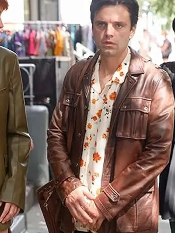 Sebastian Stan A Different Man Brown Leather Jacket