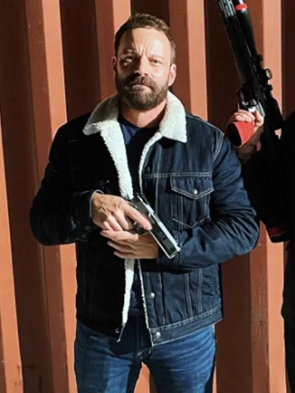 Ryan Robbins Sniper Rogue Mission Shearling Denim Jacket