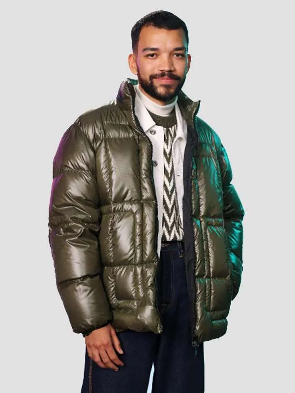 Justice Smith The American Society of Magical Negroes Green Puffer Jacket