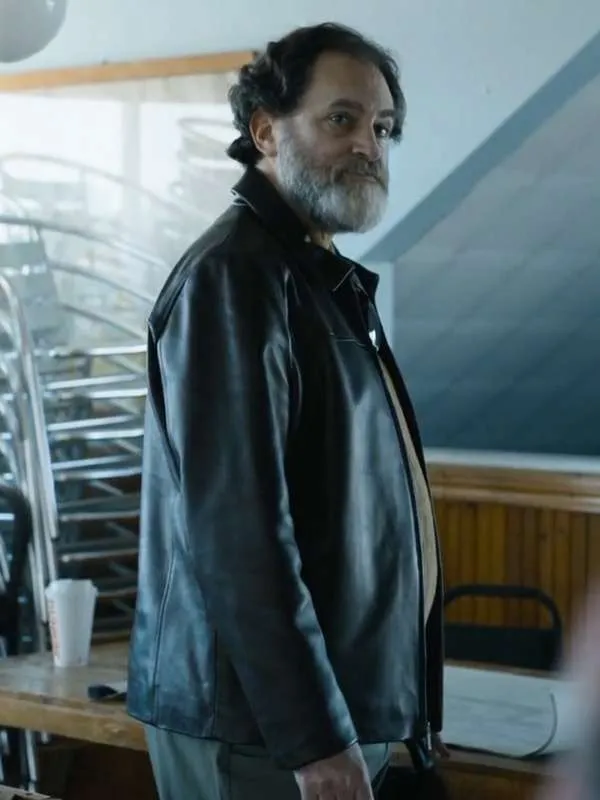 Michael Stuhlbarg The Instigators 2024 Black Leather Jacket