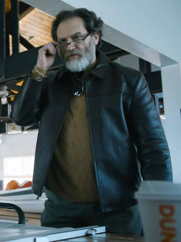 Michael Stuhlbarg The Instigators 2024 Black Leather Jacket