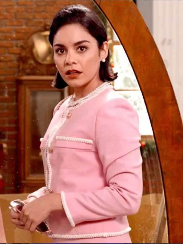 The Princess Switch Switched Again Vanessa Hudgens Pink Wool Coat