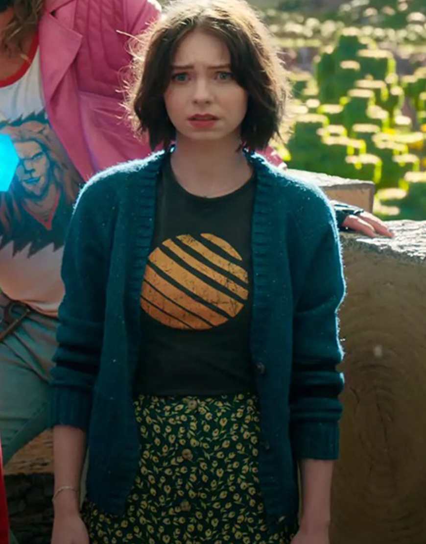 A Minecraft Movie 2025 Emma Myers Natalie Jacket A Minecraft Movie 2025 Emma Myers Cardigan
