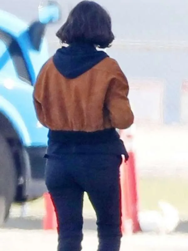 Ana de Armas The Gray Man Suede Leather Jacket