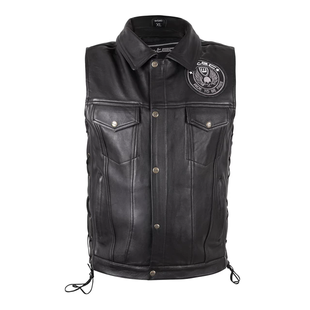 W-TEC Highstake Leather Motorcycle Vest