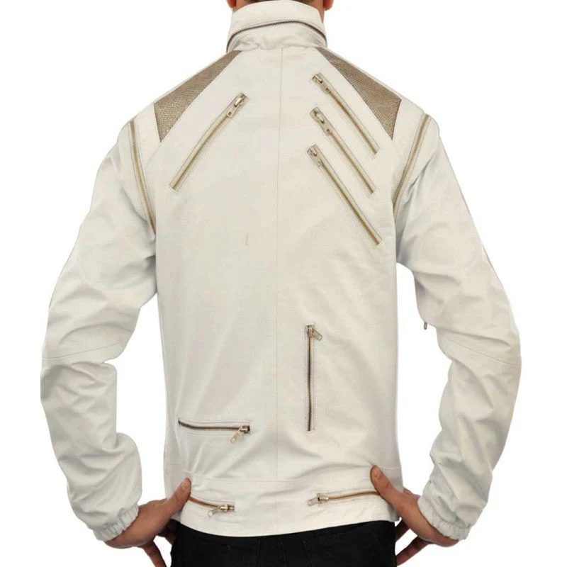 Michael Jackson White Leather Jacket