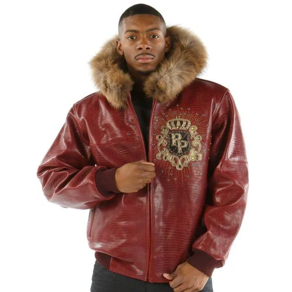 Pelle Pelle Crest Maroon Leather Jacket