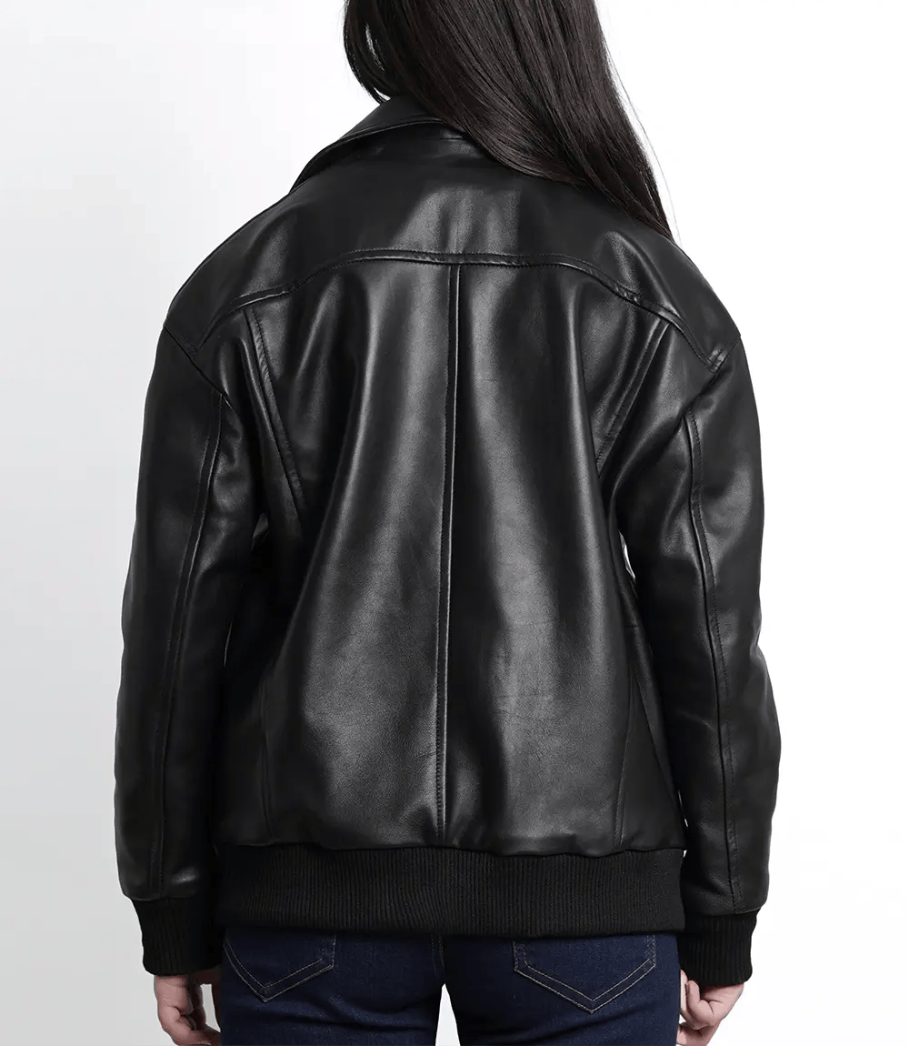 Womens Oversized Leather Bomber Jacket_ Black (1)