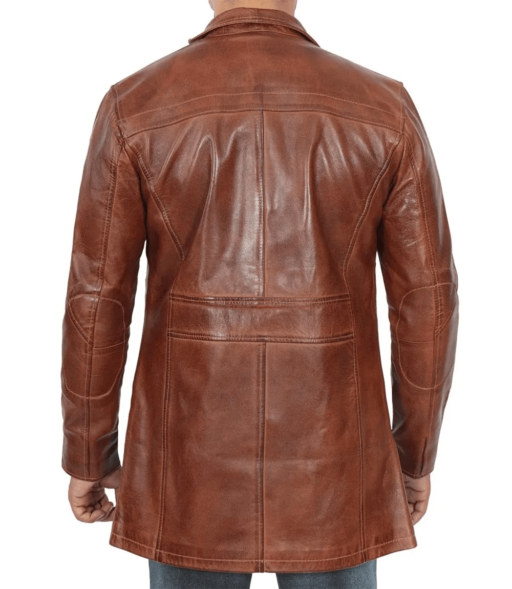 Mens Vintage Cognac Leather Coat (3)