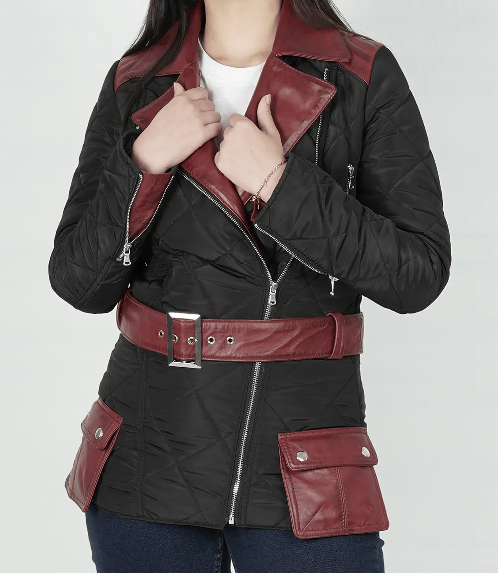 Victoria Women's Quilted Fabric Asymmetrical Jacket