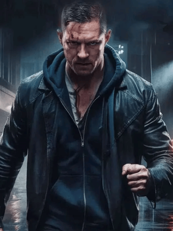 HAVOC 2025 Tom Hardy Black Leather Jacket