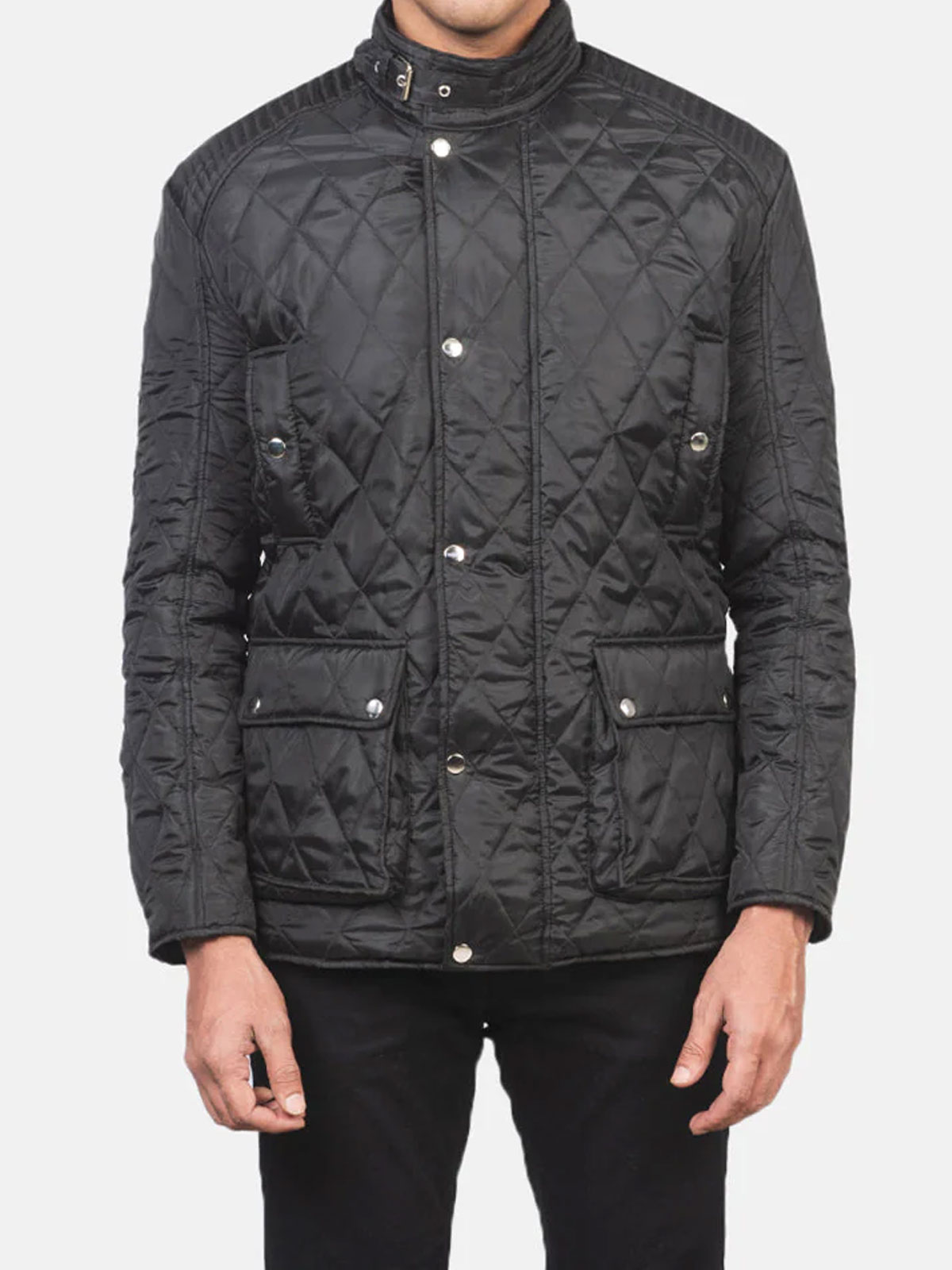 Barry Quilted Black Windbreaker Jacket