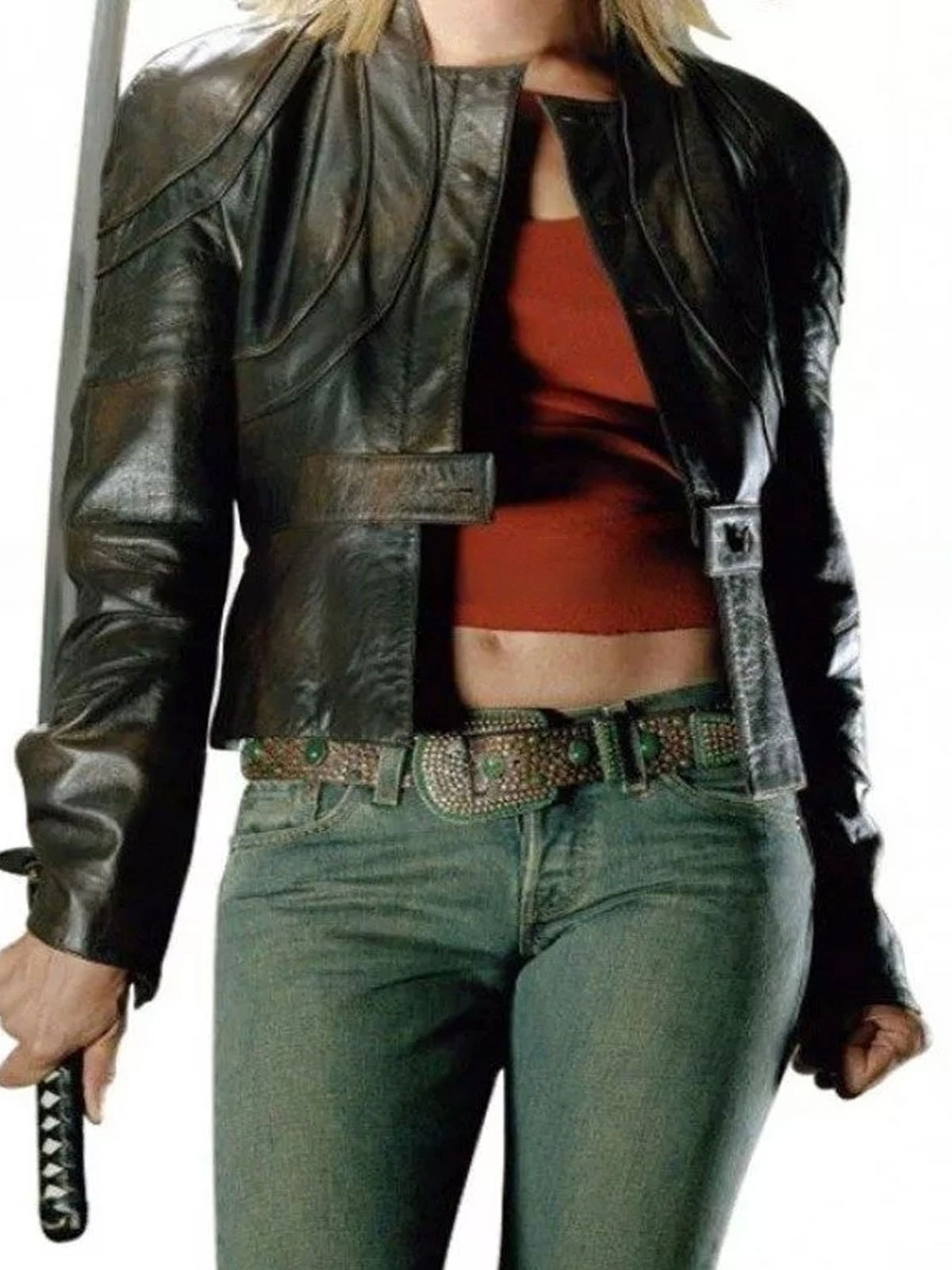 Kill Bill Volume 2 Uma Thurman The Bride Black Leather Jacket