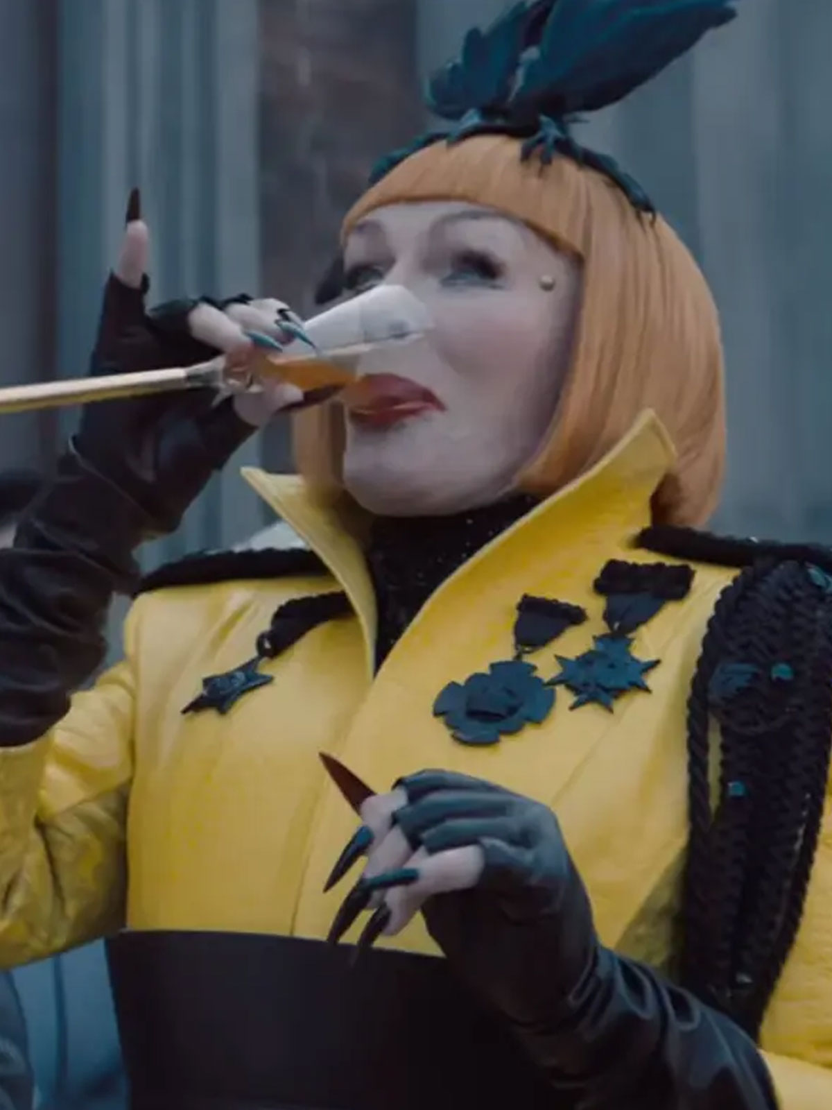 The Hunger Games Sunrise on the Reaping Glenn Close Drusilla Sickle jacket