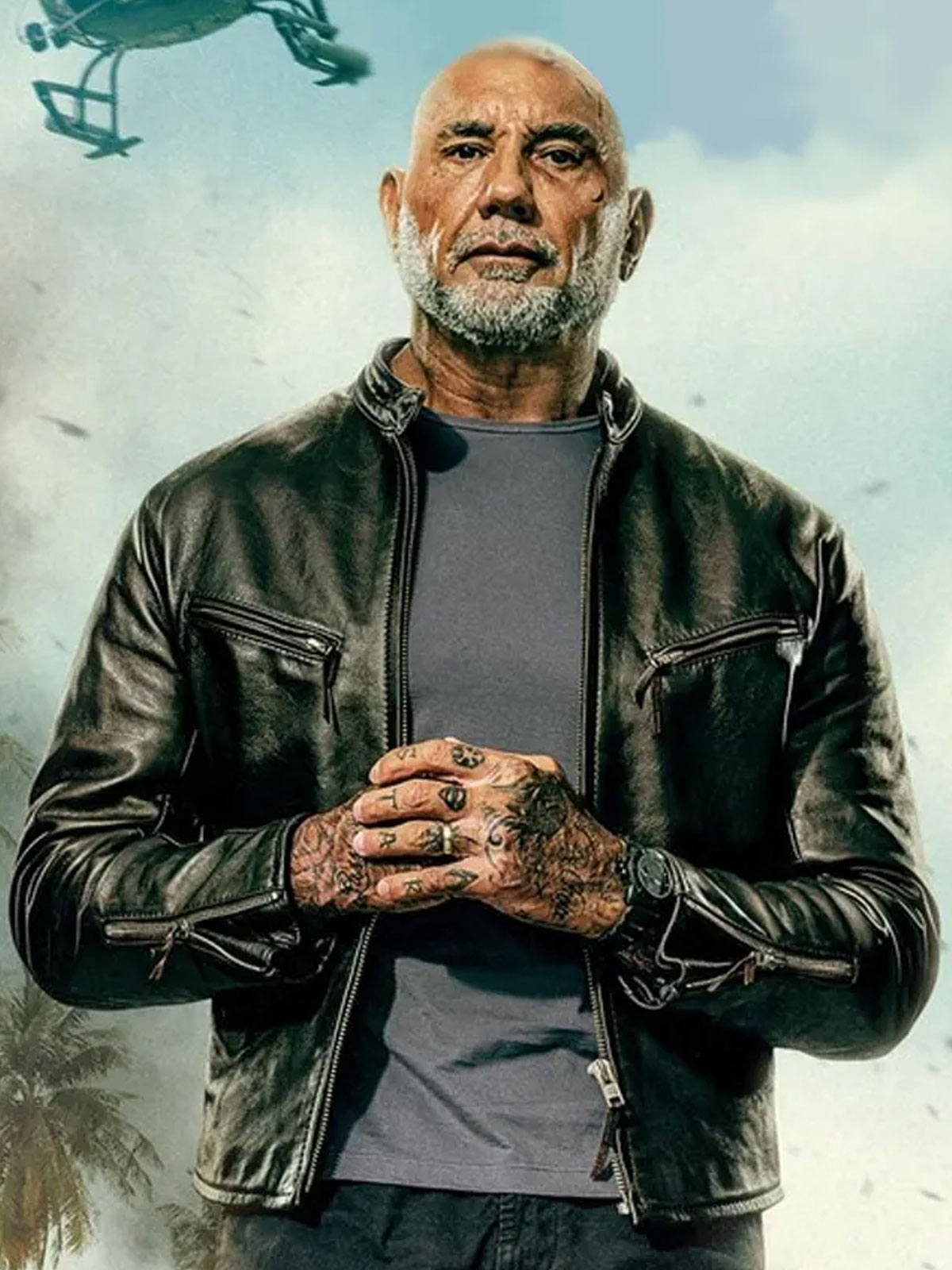 Dave Bautista James The Wrecking Crew Black Leather Jacket